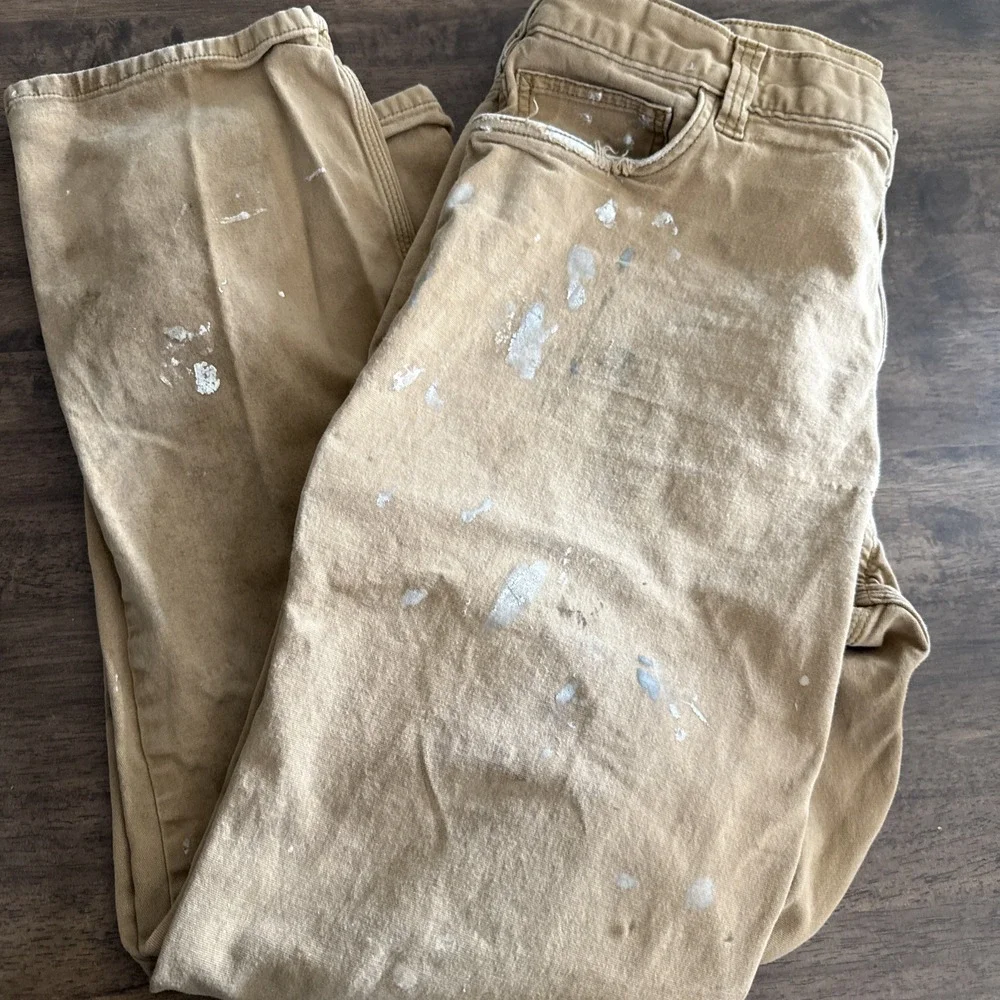 Carhartt 102517-918 Relaxed Fit Work Pants Tan‎ Canvas 38 X 30 Grunge Distressed